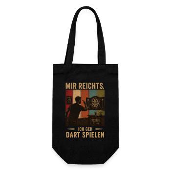 Mir reichts Ich geh Dart spielen Retro Darts - Geschenkbeutel für Flaschen - Schwarz - Vorne