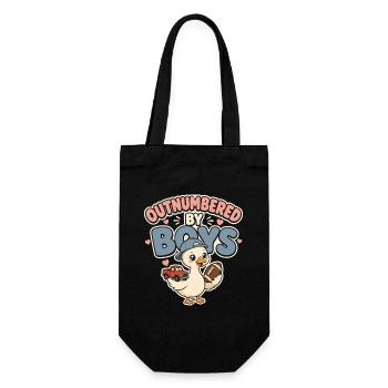 Outnumbered by Boys Duck - Gift Bag for Bottles - black - Front