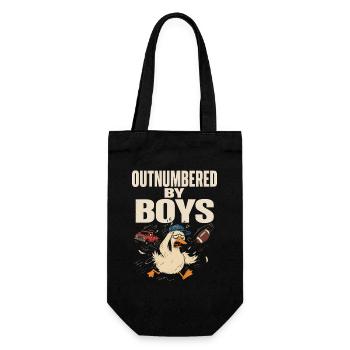 Outnumbered by Boys - Gift Bag for Bottles - black - Front