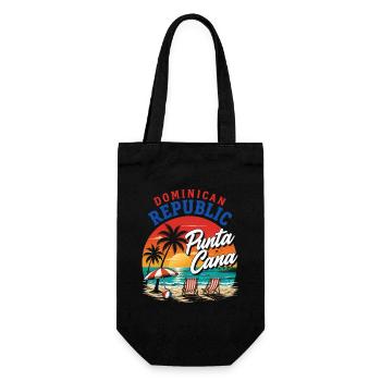 Punta Cana Sunset Beach Kunst - Geschenkbeutel für Flaschen - Schwarz - Vorne