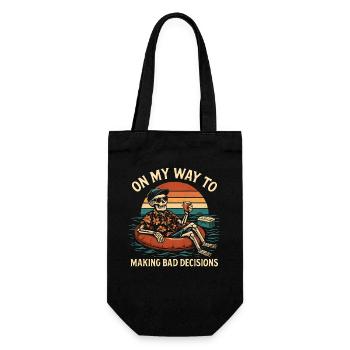 Holiday Humor On My Way To Making Bad Decisions - Gift Bag for Bottles - black - Front