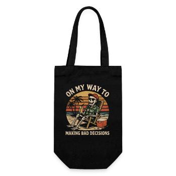 Holiday Humor On My Way To Making Bad Decisions - Gift Bag for Bottles - black - Front