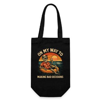 Holiday Humor On My Way To Making Bad Decisions - Gift Bag for Bottles - black - Front