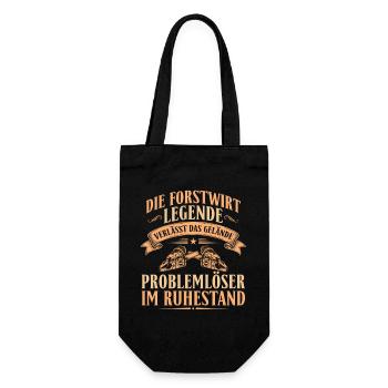 Forstwirt Legende Ruhestand - Rente Abschied - Geschenkbeutel für Flaschen - Schwarz - Vorne