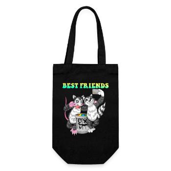 Best Friends Opossum And Raccoon Funny Trash Pals - Gift Bag for Bottles - black - Front