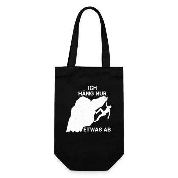 Ich häng nur etwas ab lustiges Bergsteiger Spruch - Geschenkbeutel für Flaschen - Schwarz - Vorne