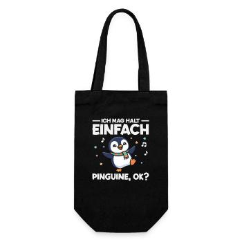 Ich mag halt einfach Pinguine OK Tanzen - Geschenkbeutel für Flaschen - Schwarz - Vorne