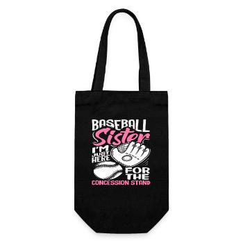 Baseball Sister Only Here for the Snack - Gift Bag for Bottles - black - Front