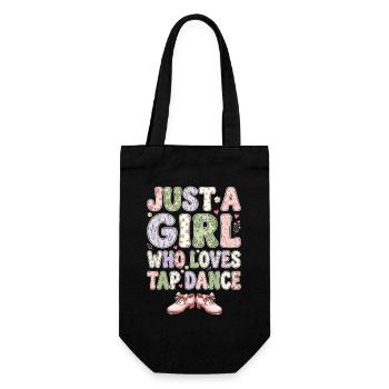 Girl Who Loves Tap dancing Stepptänzerin - Geschenkbeutel für Flaschen - Schwarz - Vorne