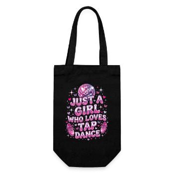 Girl Who Loves Tap dancing Stepptänzerin - Geschenkbeutel für Flaschen - Schwarz - Vorne