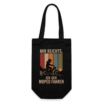 Mir reichts Ich geh Moped fahren Retro Moped - Geschenkbeutel für Flaschen - Schwarz - Vorne