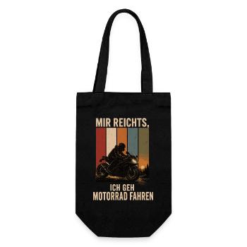 Mir reichts Ich geh Motorrad fahren Biker Shirt - Geschenkbeutel für Flaschen - Schwarz - Vorne