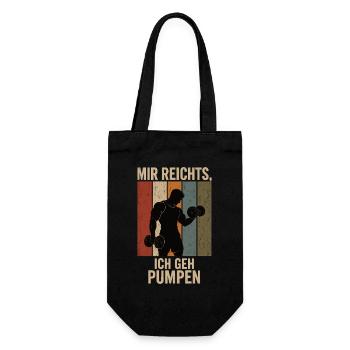 Mir reichts Ich geh pumpen Retro Fitness Shirt - Geschenkbeutel für Flaschen - Schwarz - Vorne