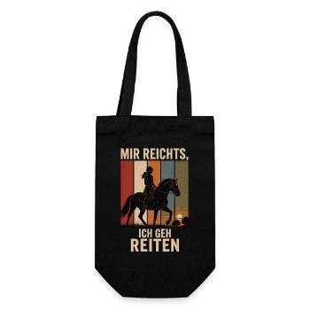 Mir reichts Ich geh reiten Retro Reiter Shirt - Geschenkbeutel für Flaschen - Schwarz - Vorne