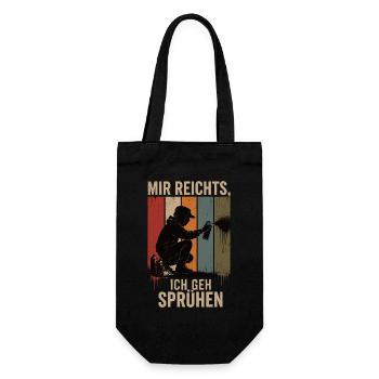 Mir reichts Ich geh sprühen Retro Graffiti Shirt - Geschenkbeutel für Flaschen - Schwarz - Vorne