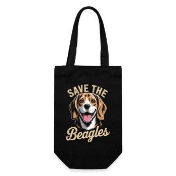 Save the Beagles Dog Porträt-Tee - Geschenkbeutel für Flaschen - Schwarz - Vorne