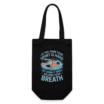 If you think your sport is hard, give it a try - Gift Bag for Bottles - black - Front