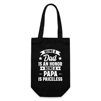 Papa Priceless: Dad Honor Tee - Gift Bag for Bottles - black - Front