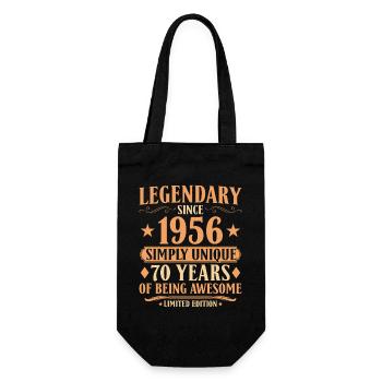 Legendary since 1956 - 70th Birthday Vintage - Gift Bag for Bottles - black - Front