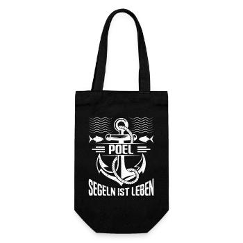 Segler POEL SEGELN IST LEBEN Ostsee Lustig - Geschenkbeutel für Flaschen - Schwarz - Vorne