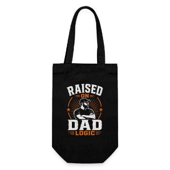 Grew up with my father's logic funny - Gift Bag for Bottles - black - Front