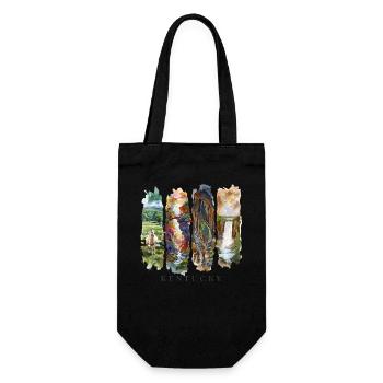 Voyage de vacances dans le Kentucky – Motif chevaux et nature - Sac à bouteille - noir - Devant