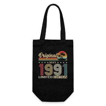 Cadeau du 35e anniversaire Original Millésime de mai 1991 - Sac à bouteille - noir - Devant