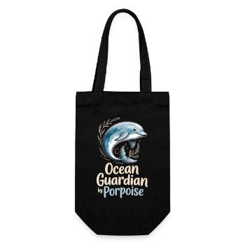 Ocean Guardian By Porpoise Schweinswal - Geschenkbeutel für Flaschen - Schwarz - Vorne