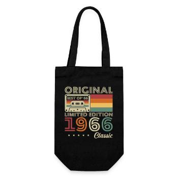 1966 Vintage Retro Geburtstagsgeschenk - Geschenkbeutel für Flaschen - Schwarz - Vorne