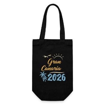 Gran Canaria 2026 - Geschenkbeutel für Flaschen - Schwarz - Vorne