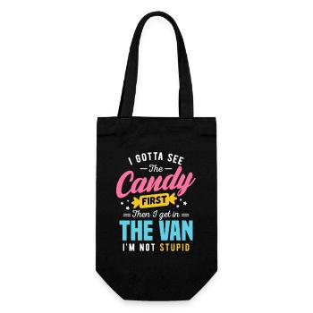 Candy First The Van Stupid Funny Sarcastic Graphic - Geschenkbeutel für Flaschen - Schwarz - Vorne