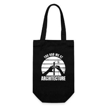 Du hattest mich bei Architektur - Geschenkbeutel für Flaschen - Schwarz - Vorne