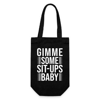 Gym Junkies Gimme Some Sit-Ups Calisthenics - Gift Bag for Bottles - black - Front