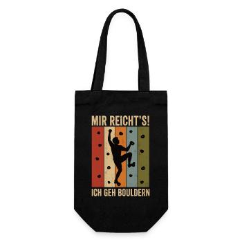 Mir reicht's Ich geh bouldern Retro Boulder Shirt - Geschenkbeutel für Flaschen - Schwarz - Vorne