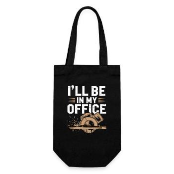 Handwerker Humor: Ich Bin Im Büro - Geschenkbeutel für Flaschen - Schwarz - Vorne