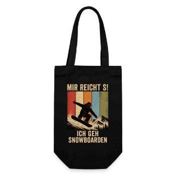 Mir reicht's Ich geh snowboarden Retro Shirt - Geschenkbeutel für Flaschen - Schwarz - Vorne