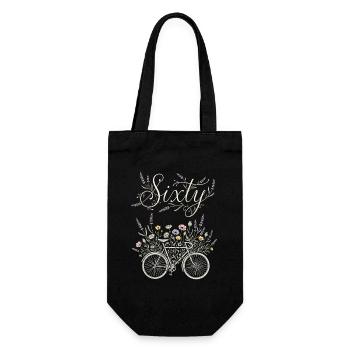 Bicycle 60th Birthday Ladies - Gift Bag for Bottles - black - Front