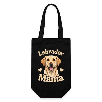 Labrador Mama Motiv Hundebesitzer Hunde - Geschenkbeutel für Flaschen - Schwarz - Vorne