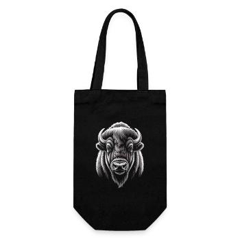 Buffalo Head Illustration - Gift Bag for Bottles - black - Front