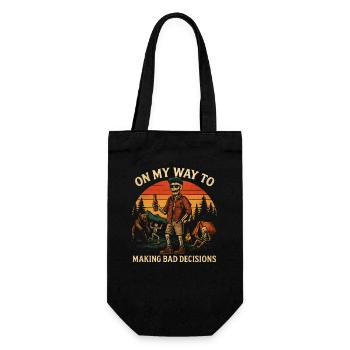 Camping Humor On My Way To Making Bad Decisions - Gift Bag for Bottles - black - Front