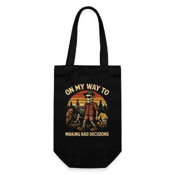 Camping Humor On My Way To Making Bad Decisions - Gift Bag for Bottles - black - Front