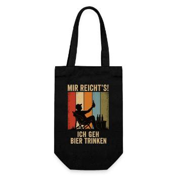 Mir reicht's Ich geh Bier trinken Retro Shirt - Geschenkbeutel für Flaschen - Schwarz - Vorne