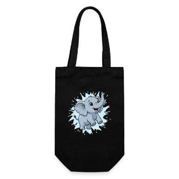 Cute elephant with paint splash - Gift Bag for Bottles - black - Front