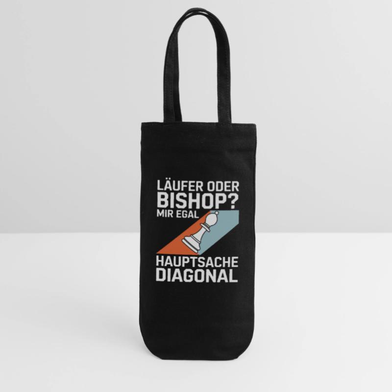 Läufer oder Bishop? Diagonal-Humor Geschenkbeutel für Flaschen