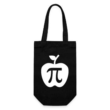Pi Apple Minimalist Logo - Gift Bag for Bottles - black - Front