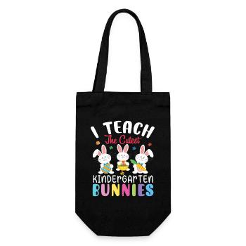 J’enseigne aux lapins les plus mignons de maternelle - Sac à bouteille - noir - Devant