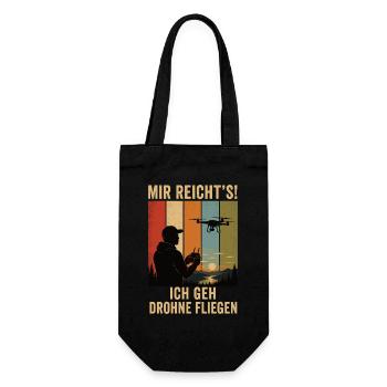 Mir reicht's Ich geh Drohne fliegen Retro Shirt - Geschenkbeutel für Flaschen - Schwarz - Vorne