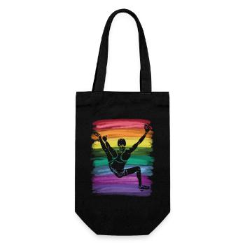 Boulderer Boulder Bouldern - Geschenkbeutel für Flaschen - Schwarz - Vorne