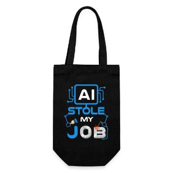 AI Stole My Job Funny Tech Graphic - Geschenkbeutel für Flaschen - Schwarz - Vorne