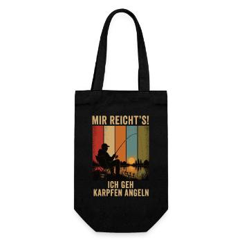 Mir reicht's Ich geh Karpfen angeln Retro Shirt - Geschenkbeutel für Flaschen - Schwarz - Vorne